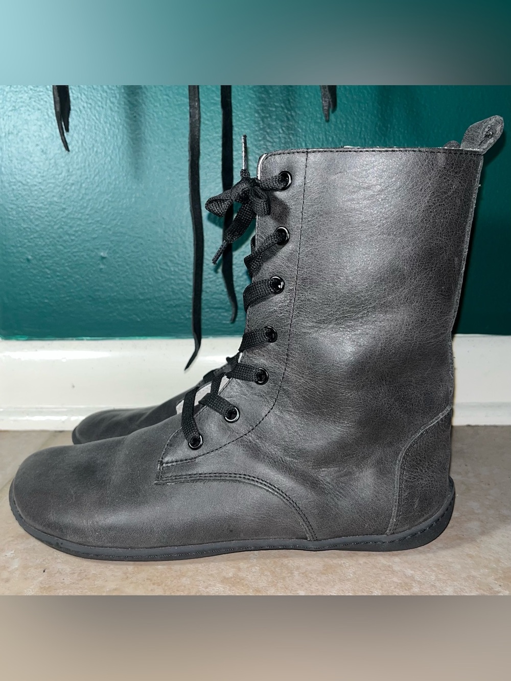Barefoot Genuine Leather Lace Up Boots